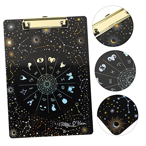 3pcs Portable Clip Document Fashion Paper Exam Low Convenient Pattern Practical Storage Teacher for Office Board Writing Decorative Clipboards with File