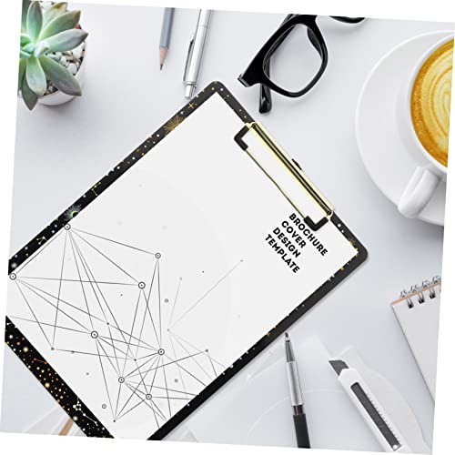 Tofficu Gold Clipboard Pattern Paper Exam Practical for with Low Fashion Clipboards Case Clip Document Portable Teacher Nurses Clipboard Storage Letter File Convenient Size Board