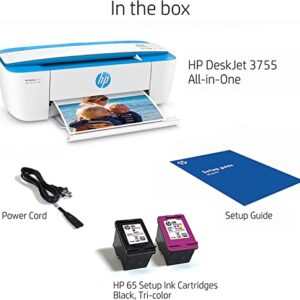 HP DeskJet Wireless Color Inkjet Printer All-in-One with LCD Display - Print Scan Copy and Mobile Printing Ultra Compact NeeGo 6 ft Printer Cable, Blue