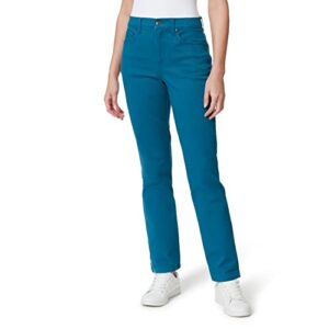 gloria vanderbilt women's petite amanda classic high rise tapered jean, caspian