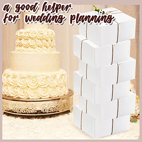 26PCS Gift Boxes Set 8 Bridesmaid Proposal Boxes 8 x 8 x 4in Bridesmaid Proposal Gift 8 Kraft Paper Gift Tag 8 Plastic Eucalyptus Leaves Stems 1 Cut Paper Shred Filler 1 Twine Rope (White, White)