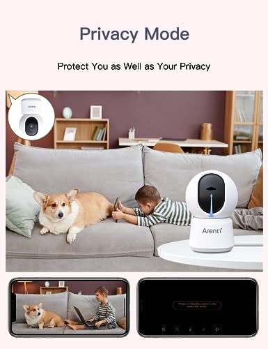 ARENTI 5ghz WiFi Security Camera Indoor, 4MP Plug-in Pet Dog Camera with Phone App, Baby Home Cam 2.4G/5G Dual-Band, AI Motion Detection, Auto Tracking, 2-Way Talk, Night Vision, Works with Alexa