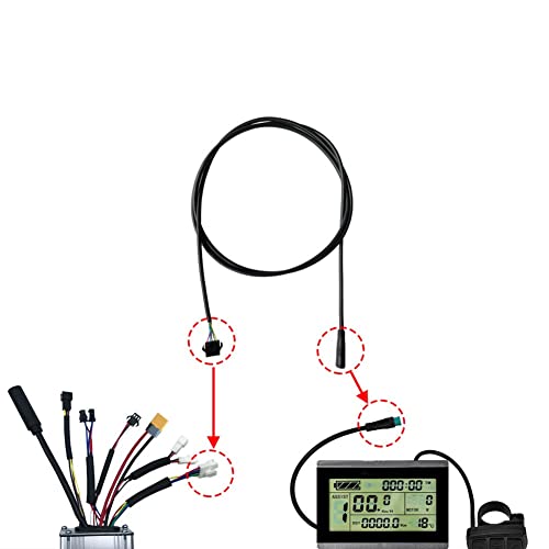 ZLiT E-Bike Extension Cable,5 Pin Waterproof Extension Conversion Cable Line Adapter SM Connector for Electric Bike Female to Male Wire Accessories (Black)