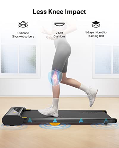 UREVO Under Desk Treadmill, Walking Pad for Home/Office, Portable Walking Treadmill 2.25HP, Walking Jogging Machine with 265 lbs Weight Capacity Remote Control LED Display Black