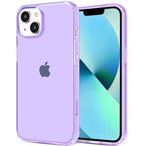 jjgoo compatible with iphone 13 mini case, soft transparent shockproof protective slim thin bumper phone cover for iphone 13 mini - 5.4 inch, translucent purple