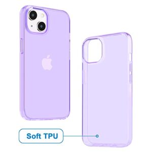 JJGoo Compatible with iPhone 13 Mini Case, Soft Transparent Shockproof Protective Slim Thin Bumper Phone Cover for iPhone 13 Mini - 5.4 inch, Translucent Purple