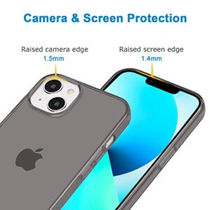 JJGoo Compatible with iPhone 13 Mini Case, Soft Transparent Shockproof Protective Slim Thin Bumper Phone Cover for iPhone 13 Mini - 5.4 inch, TranslucentBlack