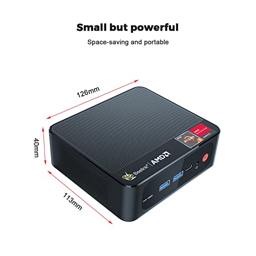 Beelink SER3 AMD Ryzen 5 3550H Processor Mini PC,Mini Computer with 16G DDR4 RAM/500GB M.2 NVMe 2280 SSD,Support 4K FPS/Dual HDMI/WiFi 5/BT4.0/Support Auto Power On