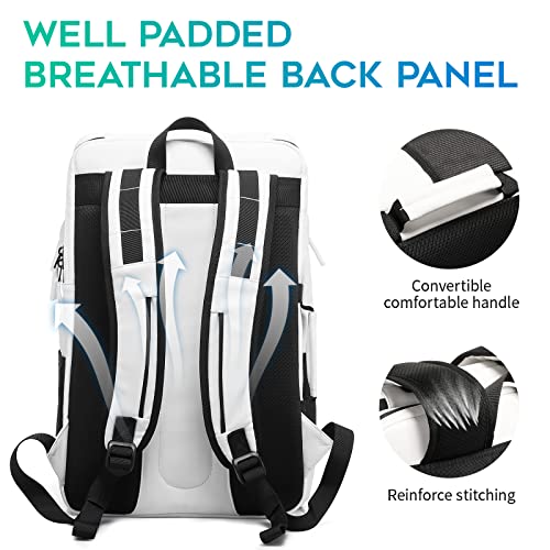 TANGCORLE Travel Laptop Backpack for Men Women Waterproof Business Work Bag Casual Computer daily backpacks (White)