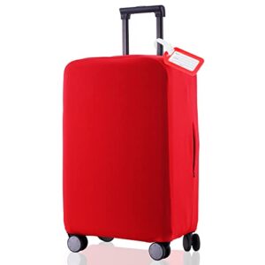 rainvillage travel luggage cover suitcase protector scratch-resistant fit 19-31 inch suitcase, not included suitcase (red, s(19-21 inch))