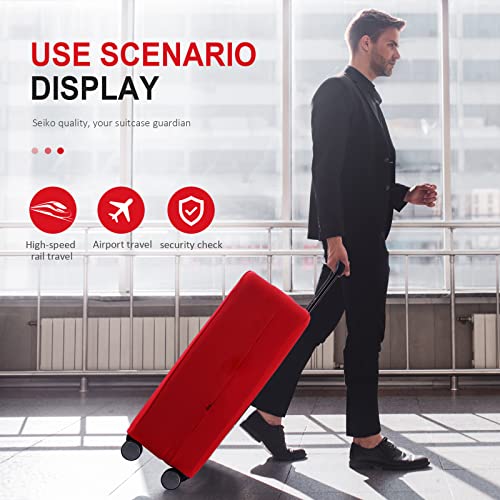 RainVillage Travel Luggage Cover Suitcase Protector Scratch-Resistant Fit 19-31 Inch Suitcase, Not Included Suitcase (Red, S(19-21 inch))