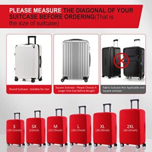 RainVillage Travel Luggage Cover Suitcase Protector Scratch-Resistant Fit 19-31 Inch Suitcase, Not Included Suitcase (Red, S(19-21 inch))