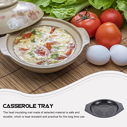 Home Decor Home Decoration 2Pcs Melamine Korean Cooking Stone Bowl Trivet Dolsot Ttukbaegi Stone Bowl Tray Hot Pot Mat for Bibimbap Korean Food and Soup 23.5X20X2.5CM Home Decor Plastic Tray