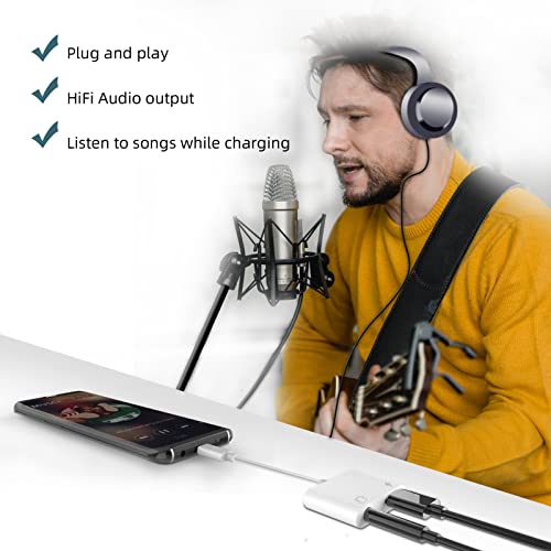 USB-C to 3.5mm Headphone Audio Adapter(2Pack) 2in1 DAC Type C Jack AUX Splitter Charger Dongle Cord Compatible for Samsung Galaxy LG Google Pixel Apple iPhone15 Pro Max Plus iPad 10、Air4/5、Mini6、12.9