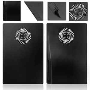 Face Plate Cover Shell with Cooling Vents for PS5 Disc Edition Console Faceplate, Playstation 5 Accessories Protective Replacement Panels (Black)