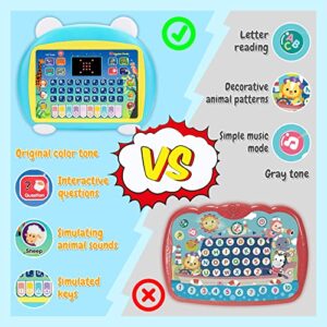 Toddler Educational Tablet Sensory Toys for Boys Age 2-4, Kids Preschool Learning Activities Games Electric Interactive Laptop with Read Spell & Talking Mode for Autism Children Birthday Presents