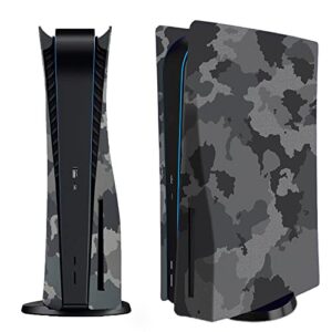 face plate cover shell for ps5 disc edition console faceplates, playstation 5 accessories protective replacement panels (gray camouflage)