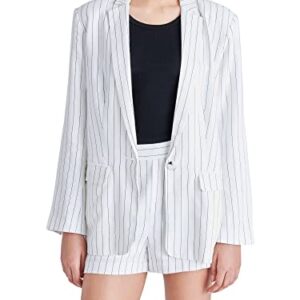 Steve Madden Apparel Women's Jessa Blazer, Ivory Stripe, Large