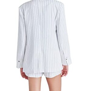 Steve Madden Apparel Women's Jessa Blazer, Ivory Stripe, Large