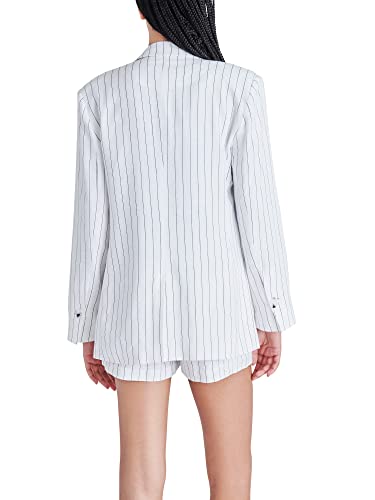 Steve Madden Apparel Women's Jessa Blazer, Ivory Stripe, Large