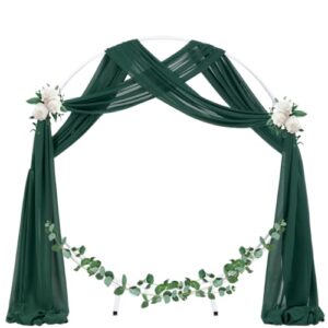 Socomi Wedding Arch Draping Fabric 2 Panels 29" x 19Ft Emerald Green Sheer Chiffon Curtain Drapes 6 Yards for Wedding Ceremony Birthday Party Decoration