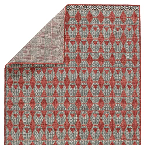 Jaipur Living Vibe Maji 4'X6' Area Rug, Global Red for Outdoor Spaces