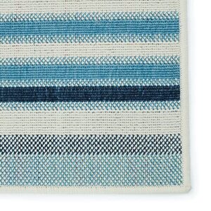 Jaipur Living Vibe Lloria 2'X3' Area Rug, Coastal Blue for Outdoor Spaces.