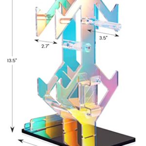 NiHome Iridescent Acrylic 2-Tier Universal Game Controller Headset Holder Rack, Modern Storage Organizer for PS5 Xbox ONE Switch Game Controllers and Headphones Anti-Slip Stable Gaming Accessory Stand