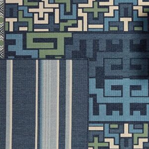 Jaipur Living Vibe Devato 2'6"X8' Area Rug, Coastal Blue for Outdoor Spaces