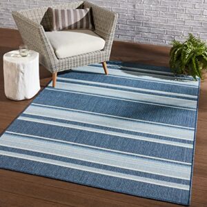 Jaipur Living Vibe Devato 2'6"X8' Area Rug, Coastal Blue for Outdoor Spaces