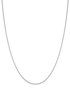 nometo silver necklace for men 2.5mm box chain 925 sterling silver clasp box chain silver chain for men 16/18/20/22/24/26/28/30 inches(16)