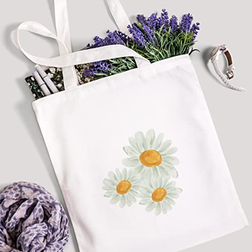 SUNFLOWER LOVE DESIGN, Reusable Tote Bag, Lightweight Grocery Shopping Cloth Bag, 13” x 14” with 20” Handles