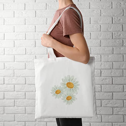 SUNFLOWER LOVE DESIGN, Reusable Tote Bag, Lightweight Grocery Shopping Cloth Bag, 13” x 14” with 20” Handles