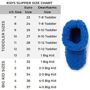 Dearfoams Tate Washable Fuzzy Bootie Slipper, Olympic Blue, 13 US Unisex Big Kid