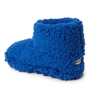 Dearfoams Tate Washable Fuzzy Bootie Slipper, Olympic Blue, 13 US Unisex Big Kid