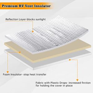 YUNVI RV Vent Insulator 14 x 22 x 3” RV Skylight Covers, Non-slip RV Vent Pillow Camper Skylight Shade with Reflective Surface for Vent Inside Camper Trailer