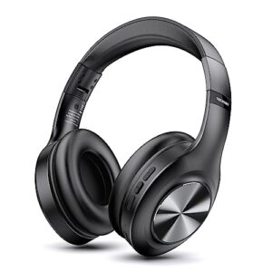 tecknet headphones wireless bluetooth, 65h playtime and 3 eq modes over ear headphones with microphone, memory foam ear cups, hi-res audio, deep bass for home traver work pc/callphones