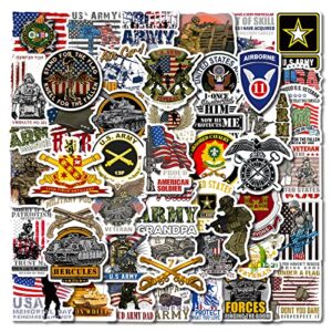 army stickers 52pcs military stickers us army military stickers and decals morale scrapbooking supplies forteens stickers for laptop,bumper,skateboard,water bottles,computer,phone,stickers for kids teens (army)