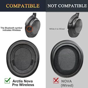 SOULWIT Cooling-Gel Replacement Earpads for Steelseries Arctis Nova Pro Wireless Headphones, Ear Pads Cushions with High-Density Noise Isolation Foam, Added Thickness - Black