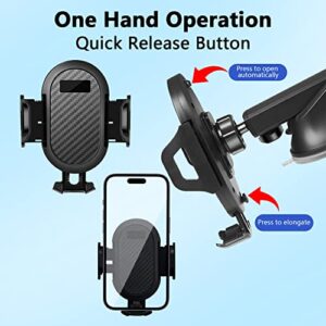 Lusosh Universal Car Phone Holder Mount,[Off-Road Protection&Military-Grade Suction] Hands Free Dashboard Windshield Air Vent Phone Holder for Car Fit for All Smartphones