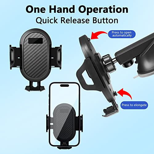 Lusosh Universal Car Phone Holder Mount,[Off-Road Protection&Military-Grade Suction] Hands Free Dashboard Windshield Air Vent Phone Holder for Car Fit for All Smartphones