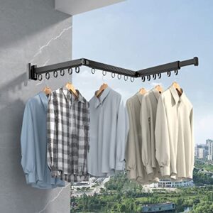 kleverise clothes drying rack, laundry drying rack, wall mounted clothes rack, folding laundry rack, retractable clothes hanging rack space saver clothes rack for balcony, laundry, bathroom