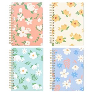 eoout 4 pack mini spiral notebook, a6 cute pocket notebooks, aesthetic notebook, small journal ruled memo notepad for school for women for travel for kids