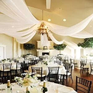 wedding ceiling drapes for party 6 panels 5ftx15ft chiffon fabric arch ceiling draping kit sheer backdrop curtains for wedding ceremony reception banquet halls decorations