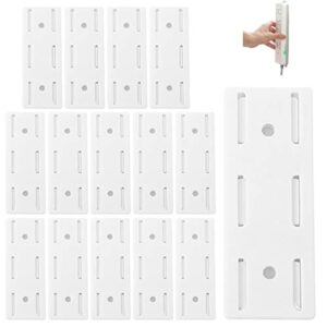 15pcs self-adhesive desktop socket fixer wall mount socket bracket power strip holder punch free socket stand for wifi router reusable socket fixer for kitchen home and office(white)