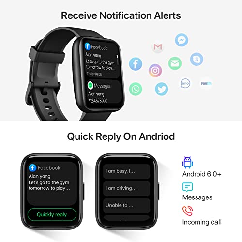 Smart Watch for Men Women - Answer/Make Calls/Quick Text Reply, 1.83" Screen for Android Phones iPhone Samsung Compatible IP68 Waterproof Smartwatch Fitness Tracker Heart Rate Blood Oxygen Monitor