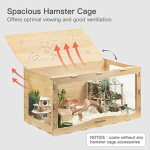 MEWOOFUN Large Hamster Cage Wooden Hamster Cage for Syrian Hamster Without Accessories (Front-closing-39.4" L X 19.7" W X 19.7”H)