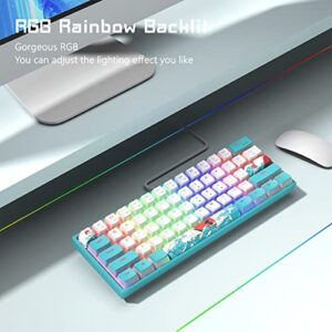 Womier 60% Percent Keyboard, WK61 Mechanical RGB Wired Gaming Keyboard, Hot-Swappable Keyboard with PBT Keycaps for Windows PC Gamers - Linear Red Switch