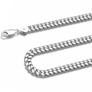 Waitsoul 925 Sterling Silver Cuban Chain Lobster Clasp 8mm Silver Cuban Link Curb Chain Necklace for Men Women Diamond Cut 20 Inches