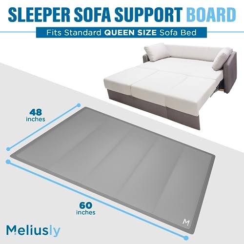 Meliusly® Sleeper Sofa Support Board (48x60 Queen Size) - Sleeper Sofa Support for Sofa Bed, Sleep Sofa Bar Shield for Sofa Bed or Pullout Couch, Cushion Bar Sofa Bed Mattress Support Board Slats